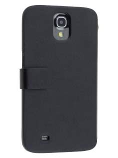 Slim Genuine Leather Portfolio Case for Samsung Galaxy Mega 6.3 I9200 - Classic Black Leather Wallet Case