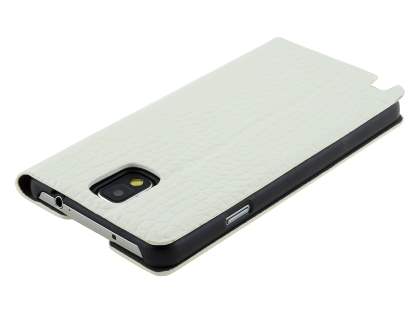 TS-CASE crocodile pattern Genuine leather Wallet Case for Samsung Galaxy Note 3 - Pearl White