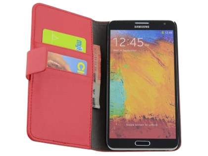 Synthetic Leather Wallet Case with Stand for Samsung Galaxy Note 3 - Red