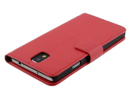 Synthetic Leather Wallet Case with Stand for Samsung Galaxy Note 3 - Red