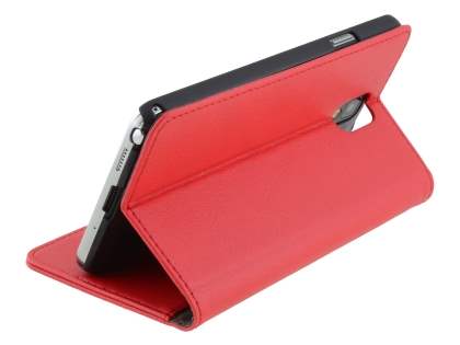 Synthetic Leather Wallet Case with Stand for Samsung Galaxy Note 3 - Red