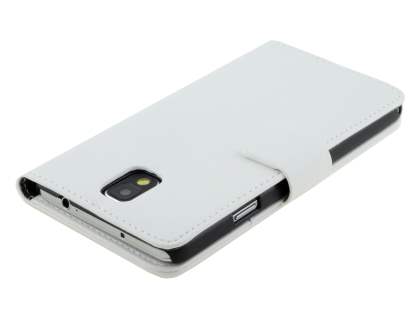 Synthetic Leather Wallet Case with Stand for Samsung Galaxy Note 3 - Pearl White