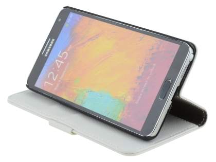Synthetic Leather Wallet Case with Stand for Samsung Galaxy Note 3 - Pearl White