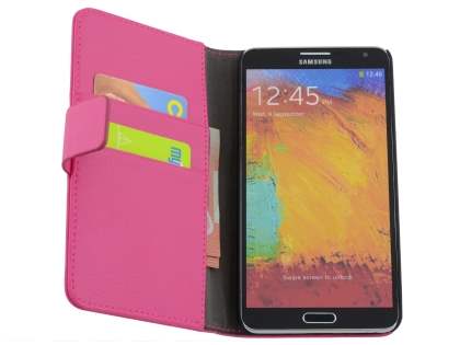 Synthetic Leather Wallet Case with Stand for Samsung Galaxy Note 3 - Pink