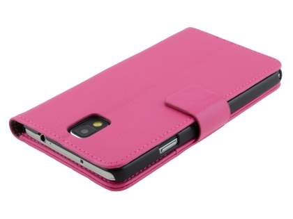 Synthetic Leather Wallet Case with Stand for Samsung Galaxy Note 3 - Pink