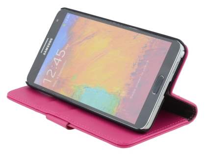 Synthetic Leather Wallet Case with Stand for Samsung Galaxy Note 3 - Pink