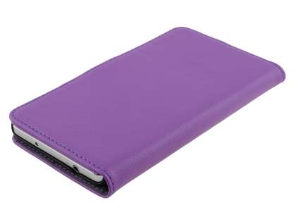 Synthetic Leather Wallet Case with Stand for Samsung Galaxy Note 3 - Purple