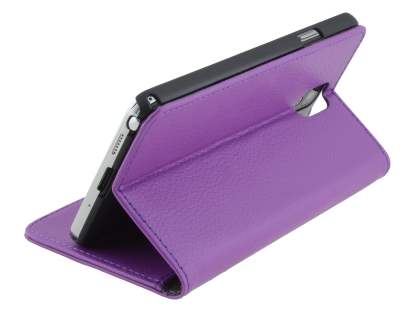 Synthetic Leather Wallet Case with Stand for Samsung Galaxy Note 3 - Purple