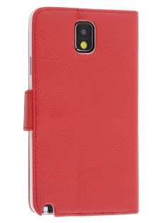 Synthetic Leather Wallet Case with Stand for Samsung Galaxy Note 3 - Red