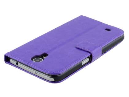 Synthetic Leather Wallet Case with Stand for Samsung Galaxy Mega 6.3 I9200 - Purple