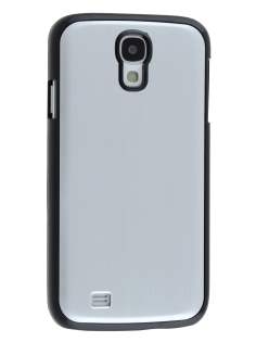 Brushed Aluminium Case for Samsung Galaxy S4 I9500 - Silver/Black Hard Case