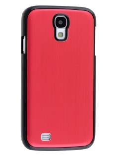 Brushed Aluminium Case for Samsung Galaxy S4 I9500 - Red/Black Hard Case