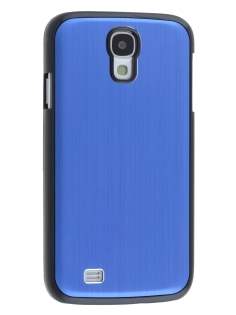 Brushed Aluminium Case for Samsung Galaxy S4 I9500 - Blue/Black Hard Case