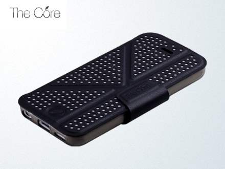Momax The Core Polka Dots Flip Case for iPhone 5c - Black/Grey