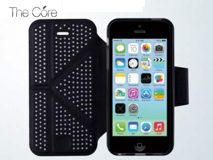 Momax The Core Polka Dots Flip Case for iPhone 5c - Black/Grey