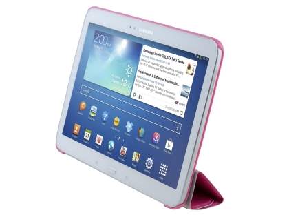 Premium Slim Synthetic Leather Flip Case with Stand for Samsung Galaxy Tab 3 10.1 - Pink