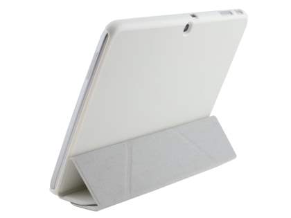 Premium Slim Synthetic Leather Flip Case with Stand for Samsung Galaxy Tab 3 10.1 - Pearl White Leather Flip Case