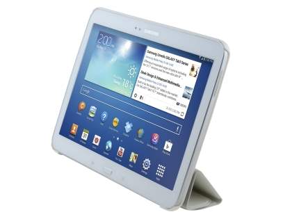 Premium Slim Synthetic Leather Flip Case with Stand for Samsung Galaxy Tab 3 10.1 - Pearl White