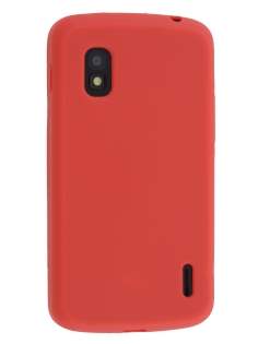 Silicone Case for LG Nexus 4 E960 - Red Soft Cover