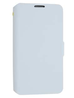 Slim Genuine Leather Portfolio Case for Samsung Galaxy Note 3 - Pearl White
