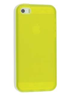 Transparent TPU Gel Case for iPhone 5c - Yellow/White Soft Cover