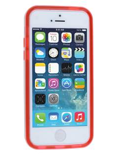 Transparent TPU Gel Case for iPhone 5c - Red/White