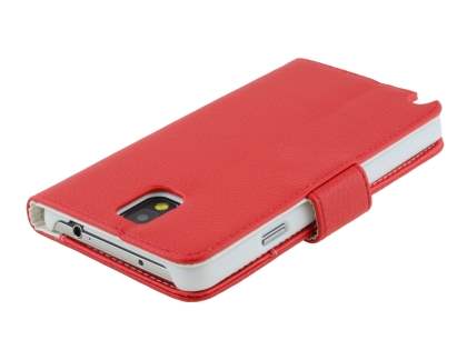 Synthetic Leather Wallet Case with Stand for Samsung Galaxy Note 3 - Red