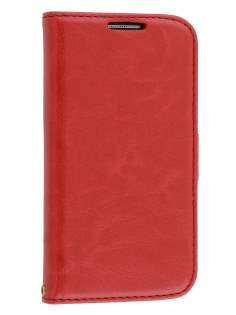 Synthetic Leather Wallet Case with Stand for Samsung Galaxy S4 mini - Red