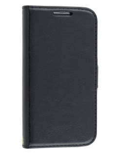 Synthetic Leather Wallet Case with Stand for Samsung Galaxy S4 mini - Classic Black