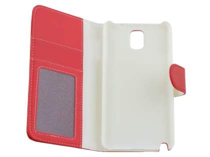 Synthetic Leather Wallet Case with Stand for Samsung Galaxy Note 3 - Red