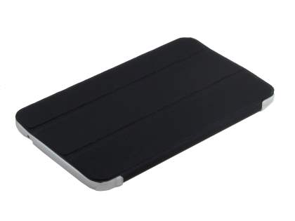 Book-Style Case with Stand for Samsung Galaxy Tab 3 7.0 - Black/Frosted Clear