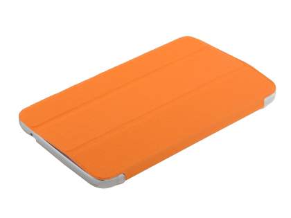 Book-Style Case with Stand for Samsung Galaxy Tab 3 7.0 - Orange/Frosted Clear