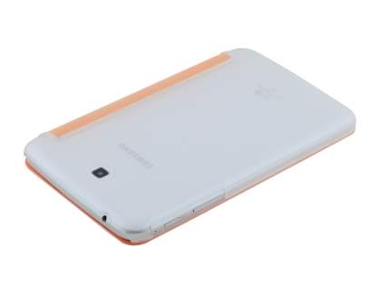 Book-Style Case with Stand for Samsung Galaxy Tab 3 7.0 - Orange/Frosted Clear