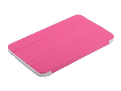 Book-Style Case with Stand for Samsung Galaxy Tab 3 7.0 - Pink/Frosted Clear