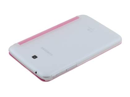 Book-Style Case with Stand for Samsung Galaxy Tab 3 7.0 - Pink/Frosted Clear