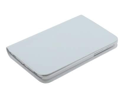 Premium Genuine Leather Slim Portfolio Case with Stand for Samsung Galaxy Tab 3 7.0 - Pearl White