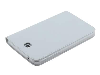 Premium Genuine Leather Slim Portfolio Case with Stand for Samsung Galaxy Tab 3 7.0 - Pearl White