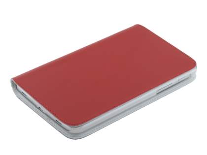 Premium Genuine Leather Slim Portfolio Case with Stand for Samsung Galaxy Tab 3 7.0 - Red