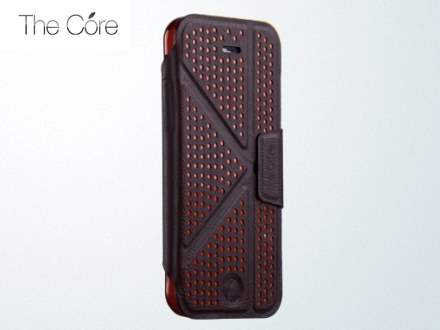 Momax The Core Polka Dots Flip Case for iPhone 5c - Coffee Leather Flip Case