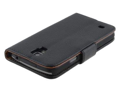 Synthetic Leather Wallet Case with Stand for Samsung Galaxy Mega 6.3 I9200 - Classic Black