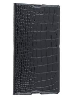TS-CASE crocodile pattern Genuine leather Wallet Case for Sony Xperia Z Ultra - Classic Black