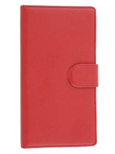 Slim Synthetic Leather Wallet Case with Stand for Sony Xperia Z Ultra - Red