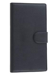 Slim Synthetic Leather Wallet Case with Stand for Sony Xperia Z Ultra - Classic Black