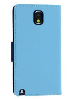 Mercury Goospery Colour Fancy Diary Case with Stand for Samsung Galaxy Note 3 - Blue/Navy