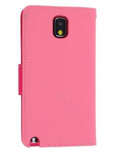 Mercury Goospery Colour Fancy Diary Case with Stand for Samsung Galaxy Note 3 - Pink/Hot Pink