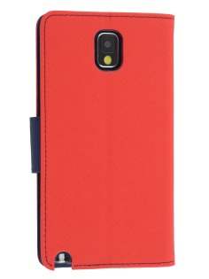 Mercury Goospery Colour Fancy Diary Case with Stand for Samsung Galaxy Note 3 - Red/Navy