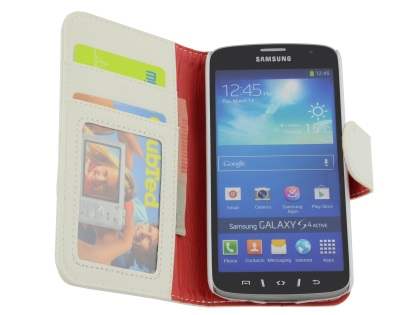 Synthetic Leather Wallet Case with Stand for Samsung Galaxy S4 Active I9295 - Pearl White