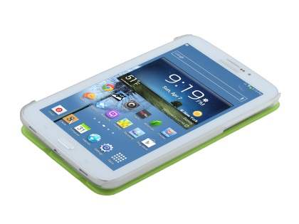 Book-Style Case with Stand for Samsung Galaxy Tab 3 7.0 - Green/Frosted Clear