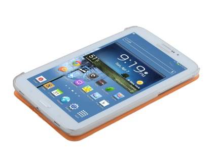 Book-Style Case with Stand for Samsung Galaxy Tab 3 7.0 - Orange/Frosted Clear