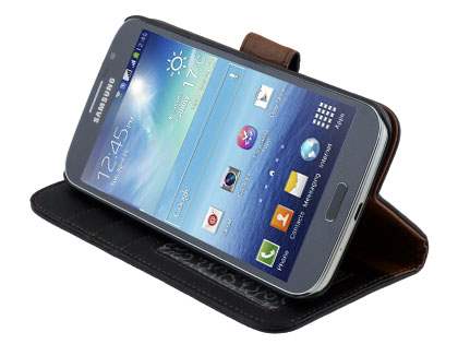 Synthetic Leather Wallet Case with Stand for Samsung Galaxy Mega 5.8 I9150 - Classic Black